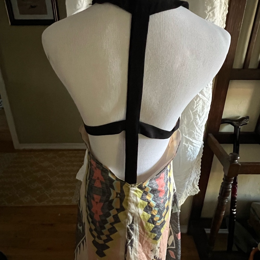 Silk dress backless high low he